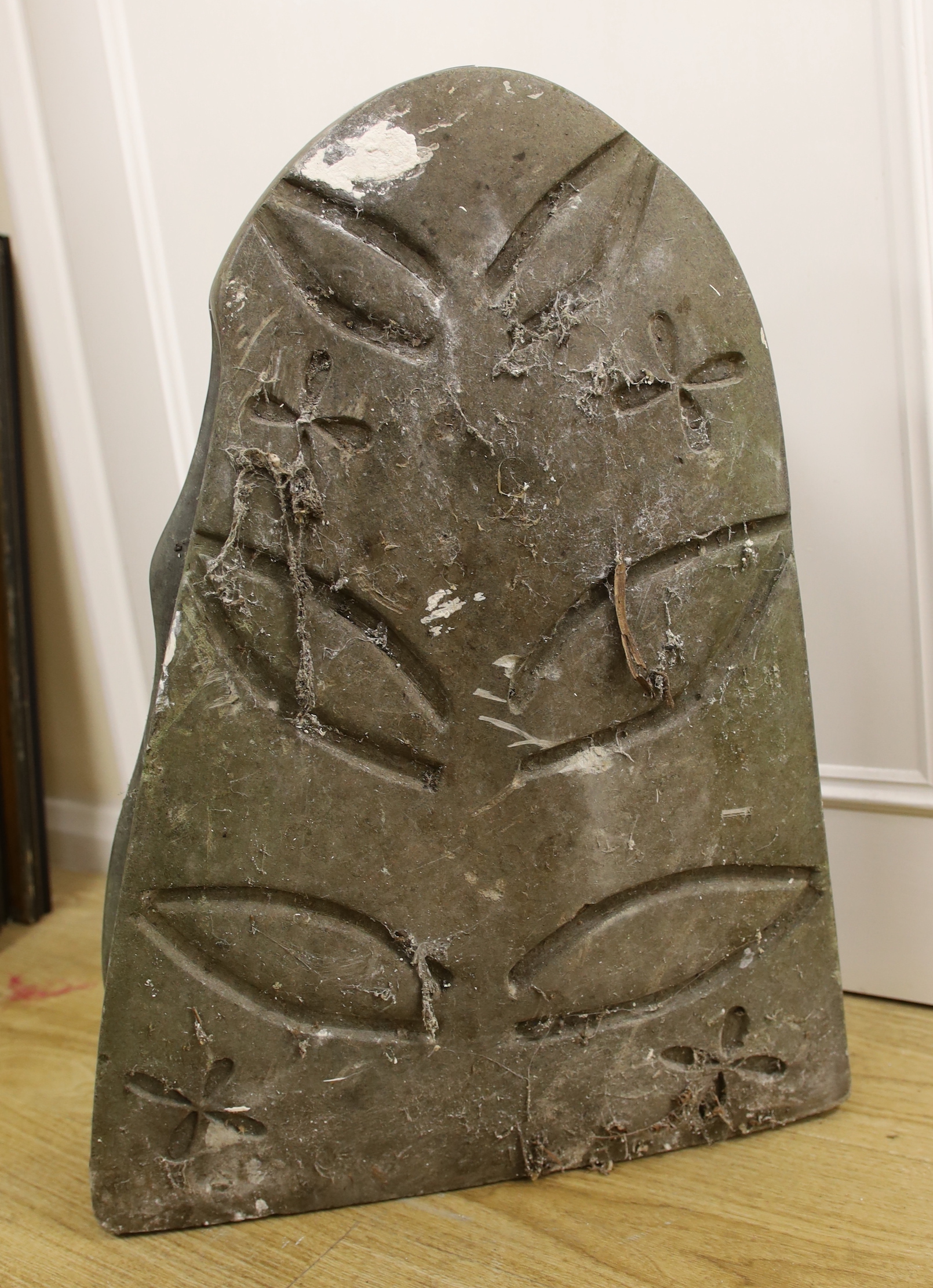 A large Shona stone relief of a deer, 1960s-70s, signed JUNI? 63cm high